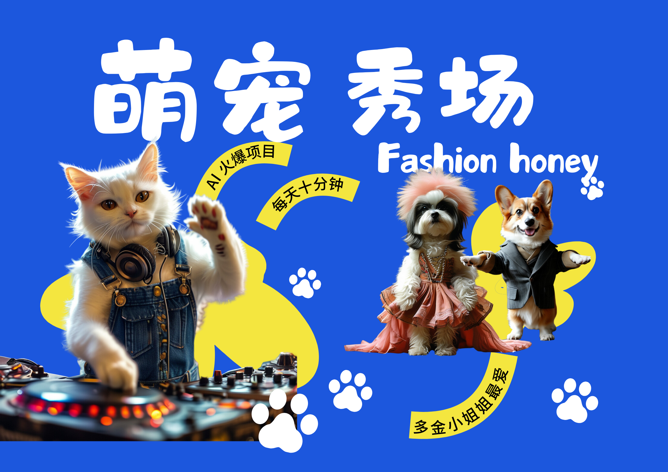 酷飒动物跳舞走秀  时尚喵FASHION汪 多金小姐姐最爱的 轻松月入破万聚创吧-网创项目资源站-副业项目-创业项目-搞钱项目聚创吧