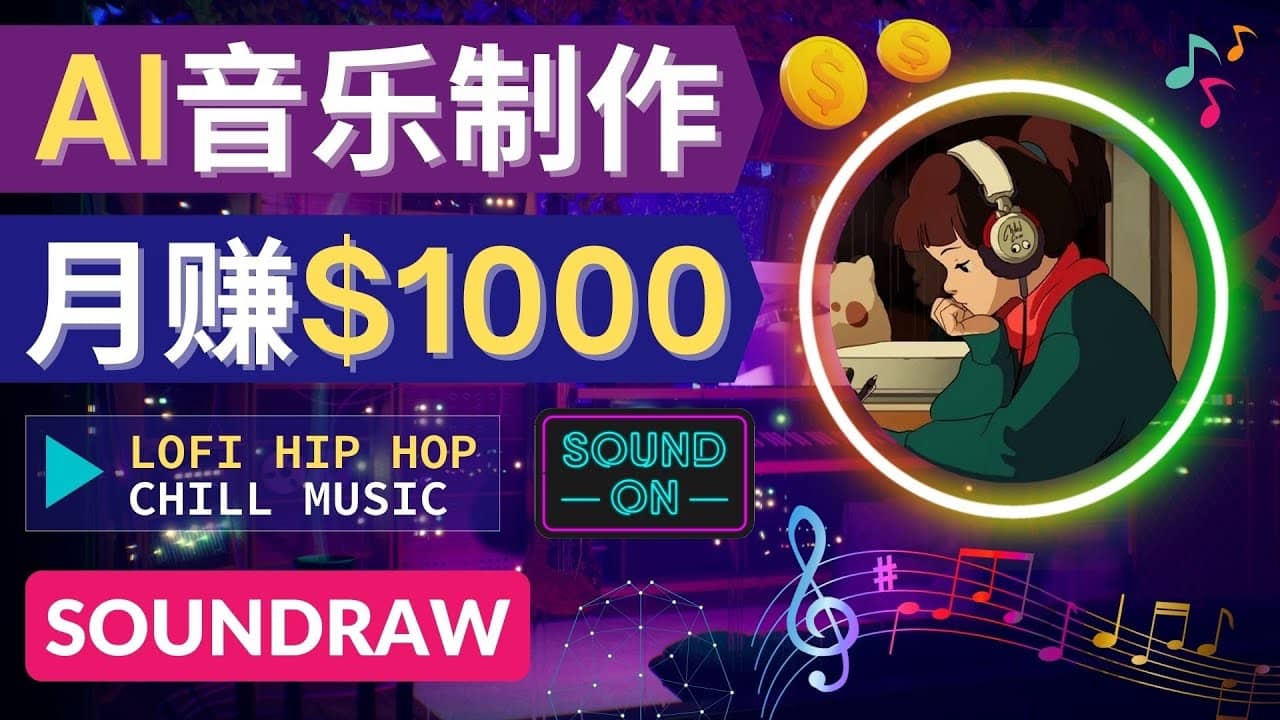 无需任何音乐基础： 使用AI软件制作Lofi Hip Hop Chill Music 月赚1000美元聚创吧-网创项目资源站-副业项目-创业项目-搞钱项目聚创吧