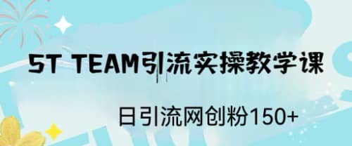 ST TEAM引流实操课，日引流网创粉100+聚创吧-网创项目资源站-副业项目-创业项目-搞钱项目聚创吧