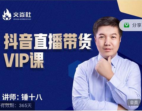 锤十八-抖音直播带货VIP课，专注直播带货有效盈利模式聚创吧-网创项目资源站-副业项目-创业项目-搞钱项目聚创吧