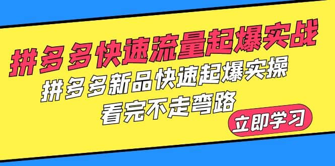 拼多多-快速流量起爆实战，拼多多新品快速起爆实操，看完不走弯路聚创吧-网创项目资源站-副业项目-创业项目-搞钱项目聚创吧