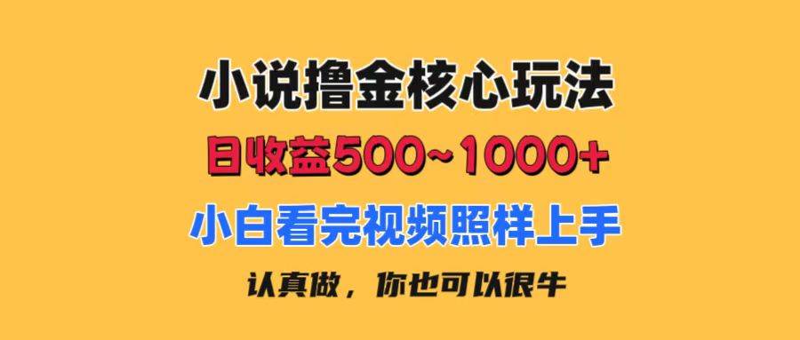 小说撸金核心玩法，日收益500-1000+，小白看完照样上手，0成本有手就行聚创吧-网创项目资源站-副业项目-创业项目-搞钱项目聚创吧