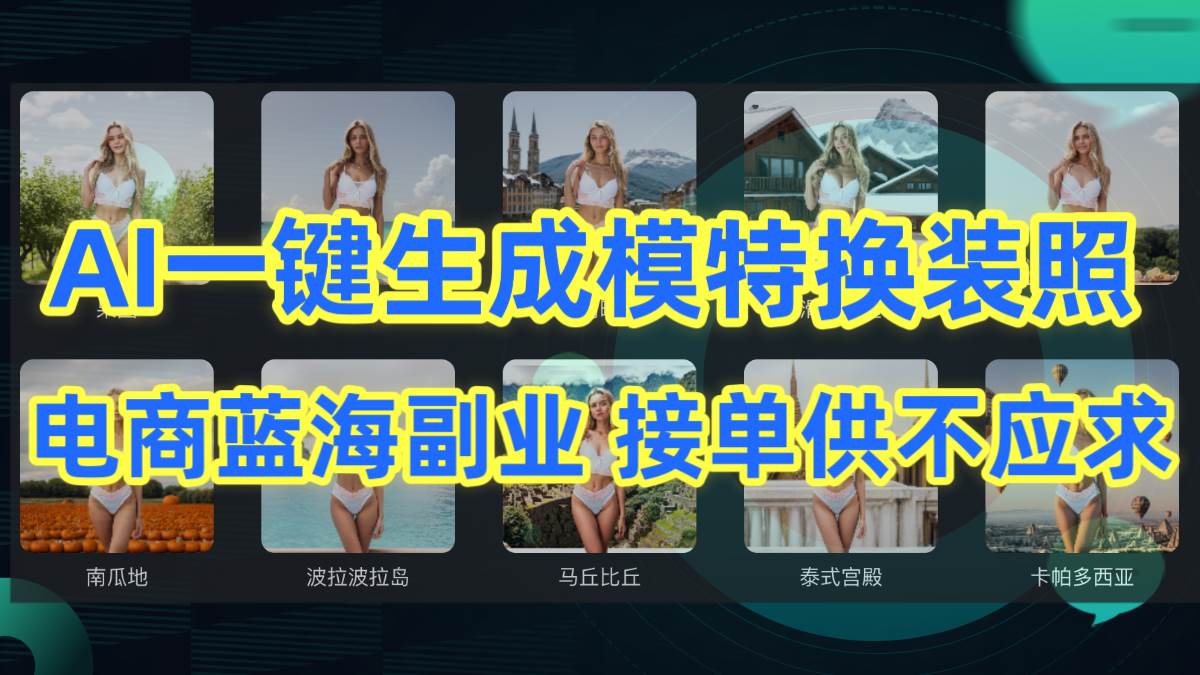 AI制作一键生成模特换装照，电商蓝海副业供不应求聚创吧-网创项目资源站-副业项目-创业项目-搞钱项目聚创吧