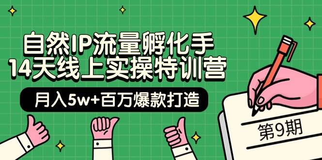 自然IP流量孵化手 14天线上实操特训营【第9期】月入5w+百万爆款打造 (74节)聚创吧-网创项目资源站-副业项目-创业项目-搞钱项目聚创吧