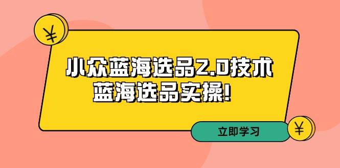 拼多多培训第33期：小众蓝海选品2.0技术-蓝海选品实操！聚创吧-网创项目资源站-副业项目-创业项目-搞钱项目聚创吧