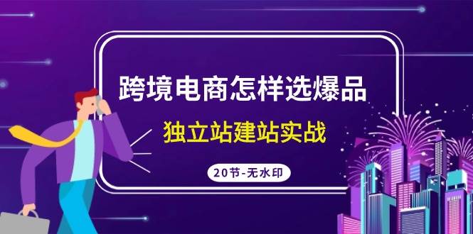 跨境电商怎样选爆品，独立站建站实战（20节高清无水印课）聚创吧-网创项目资源站-副业项目-创业项目-搞钱项目聚创吧