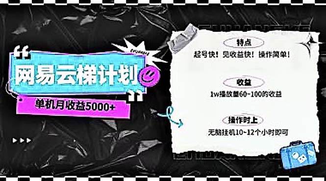 2024网易云云梯计划 单机日300+ 无脑月入5000+聚创吧-网创项目资源站-副业项目-创业项目-搞钱项目聚创吧