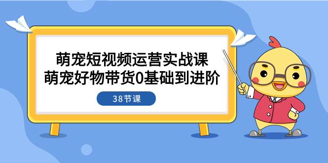 萌宠·短视频运营实战课：萌宠好物带货0基础到进阶（38节课）聚创吧-网创项目资源站-副业项目-创业项目-搞钱项目聚创吧