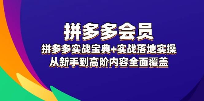 拼多多 会员，拼多多实战宝典+实战落地实操，从新手到高阶内容全面覆盖聚创吧-网创项目资源站-副业项目-创业项目-搞钱项目聚创吧