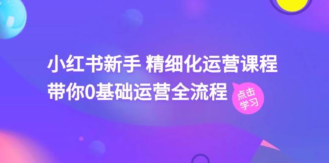 小红书新手 精细化运营课程，带你0基础运营全流程（41节视频课）聚创吧-网创项目资源站-副业项目-创业项目-搞钱项目聚创吧