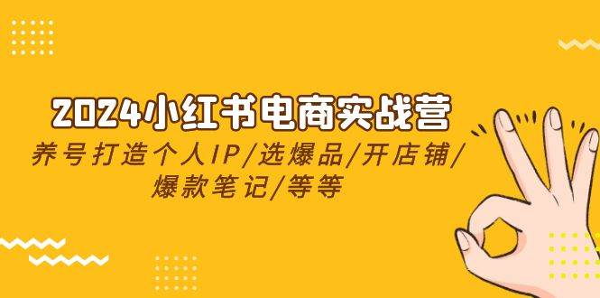 2024小红书电商实战营，养号打造IP/选爆品/开店铺/爆款笔记/等等（24节）聚创吧-网创项目资源站-副业项目-创业项目-搞钱项目聚创吧