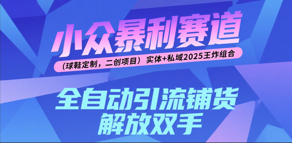 楠—小众暴利赛道（球鞋定制，二创项目）实体+私域2025王炸组合聚创吧-网创项目资源站-副业项目-创业项目-搞钱项目聚创吧