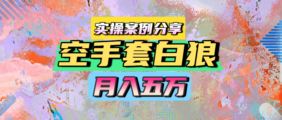 空手套白狼，月入五万，实操案例分享聚创吧-网创项目资源站-副业项目-创业项目-搞钱项目聚创吧