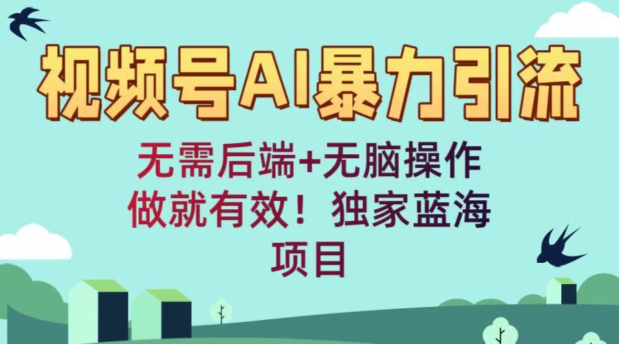 视频号AI暴力引流：无需后端+无脑操作，做就有效！独家蓝海项目聚创吧-网创项目资源站-副业项目-创业项目-搞钱项目聚创吧