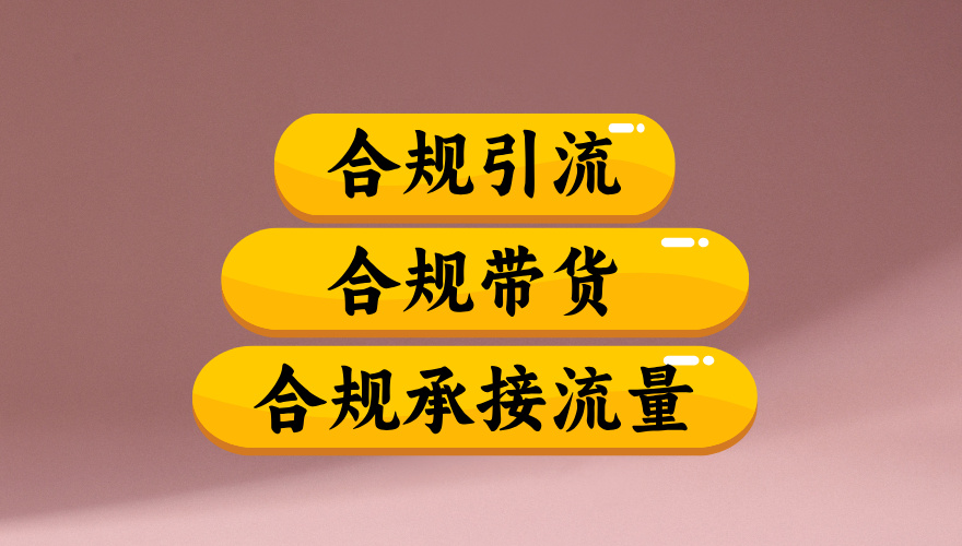 合规引流、合规并且高效地做带货、合规承接流量（揭秘）聚创吧-网创项目资源站-副业项目-创业项目-搞钱项目聚创吧
